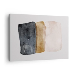 Obraz na płótnie - Minimalistyczna kompozycja trzech prostokątów w ziemistych odcieniach - 70x50cm - Kompozycja barw ziemi - Nowoczesna dekoracja ścienna do salonu i sypialni ARTTOR