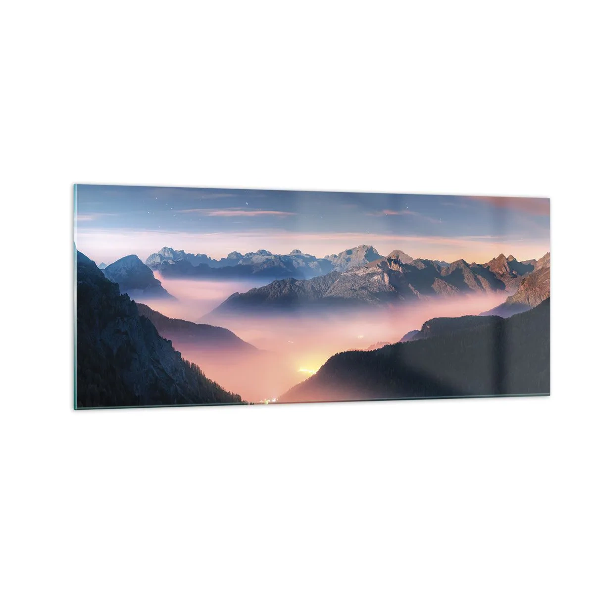 Obraz na szkle - Światło w dolinach - 100x40 cm