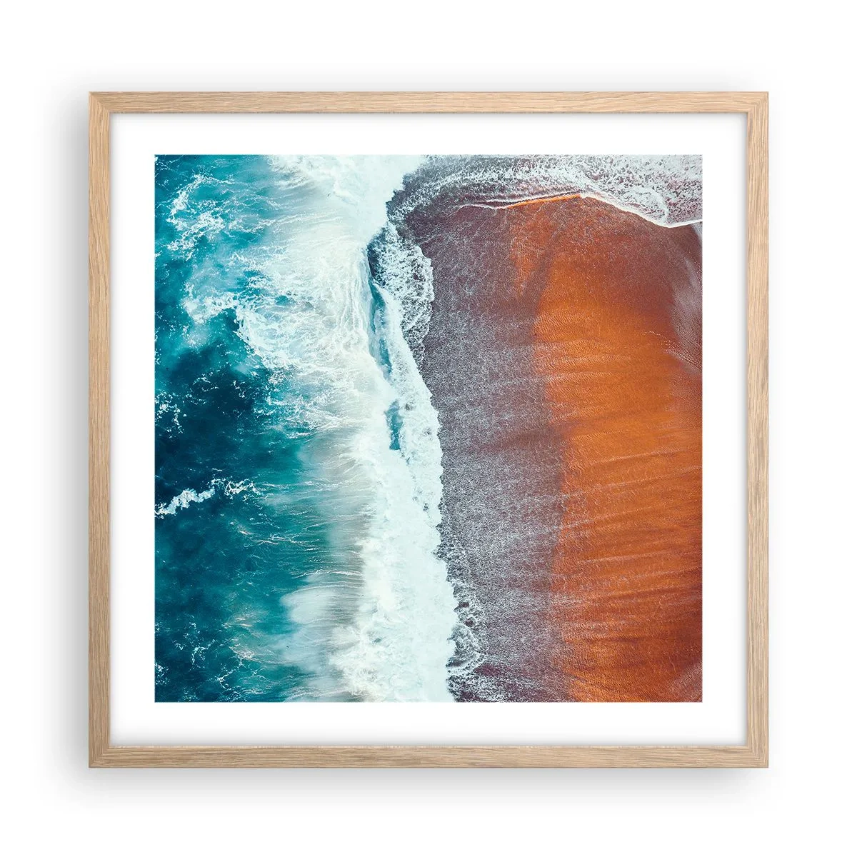 Plakat w ramie jasny dąb - Dotyk oceanu - 50x50 cm