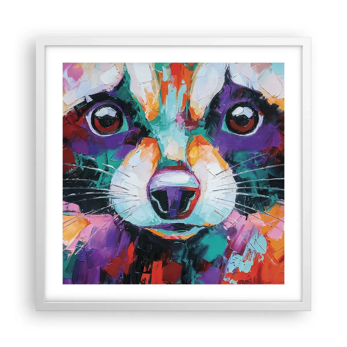 Plakat w białej ramie - Tylko dobre emocje - 50x50 cm