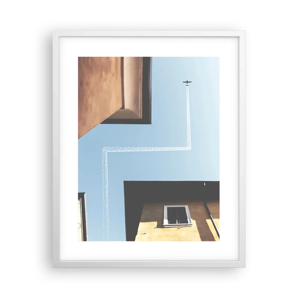 Plakat w białej ramie - Ponad miejskim labiryntem - 40x50 cm