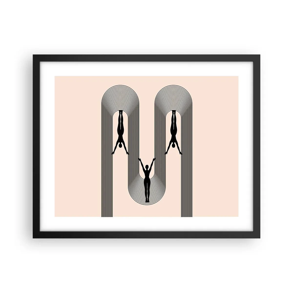 Plakat w czarnej ramie - Do góry nogami - 50x40 cm