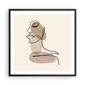 Plakat w czarnej ramie - Pewna linia piękna - 60x60 cm