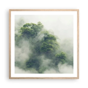 Plakat w ramie jasny dąb - Otulone mgłą - 60x60 cm