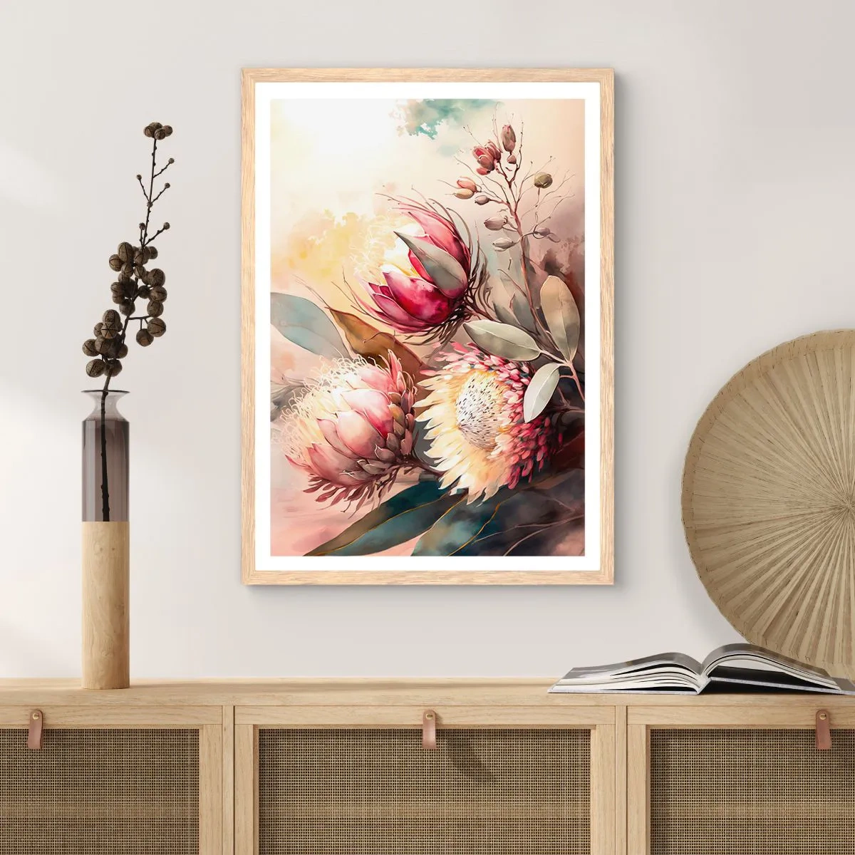 Plakat w ramie jasny dąb - Z profilu i en face - 50x70 cm