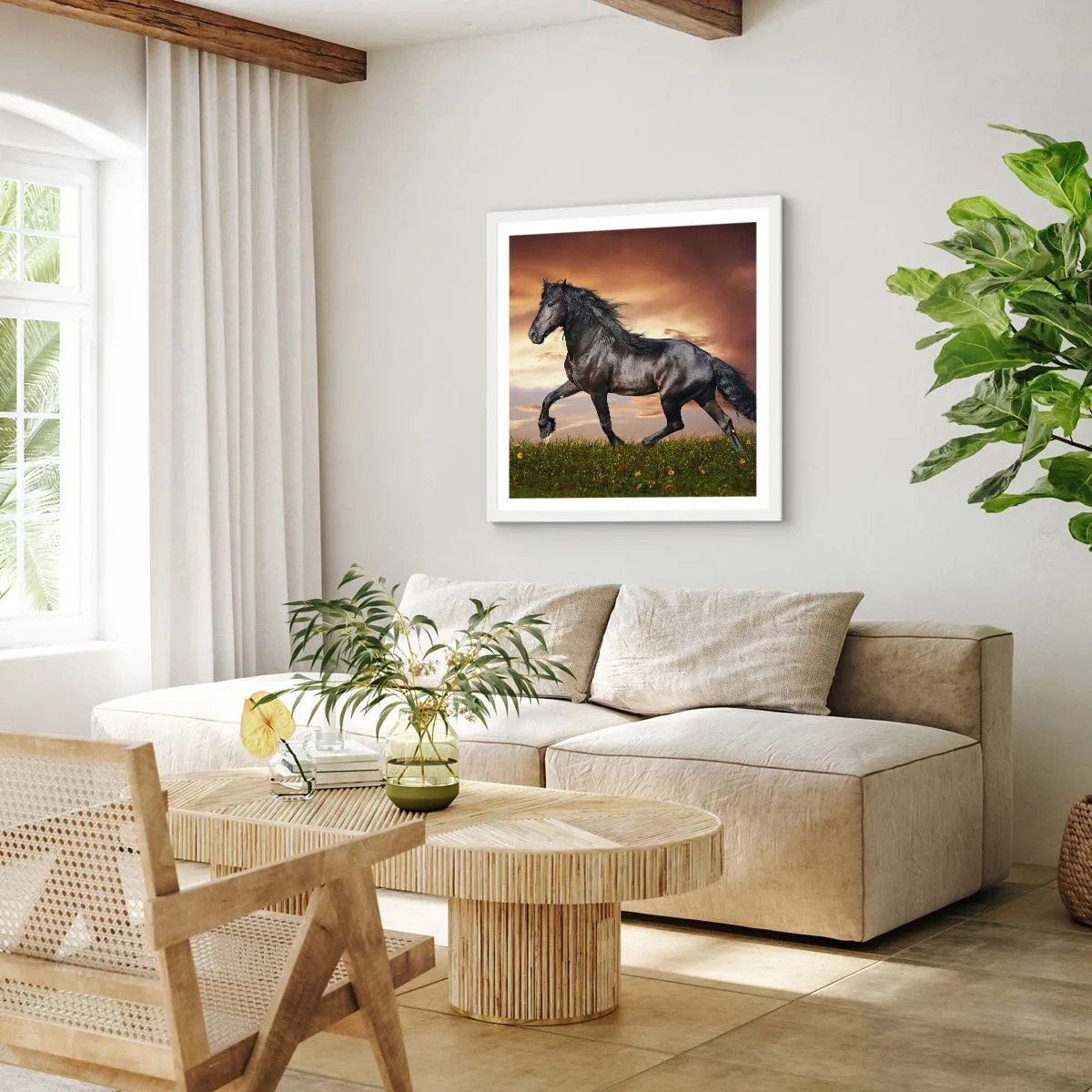 Plakat w białej ramie - Czarny książę - 30x30 cm