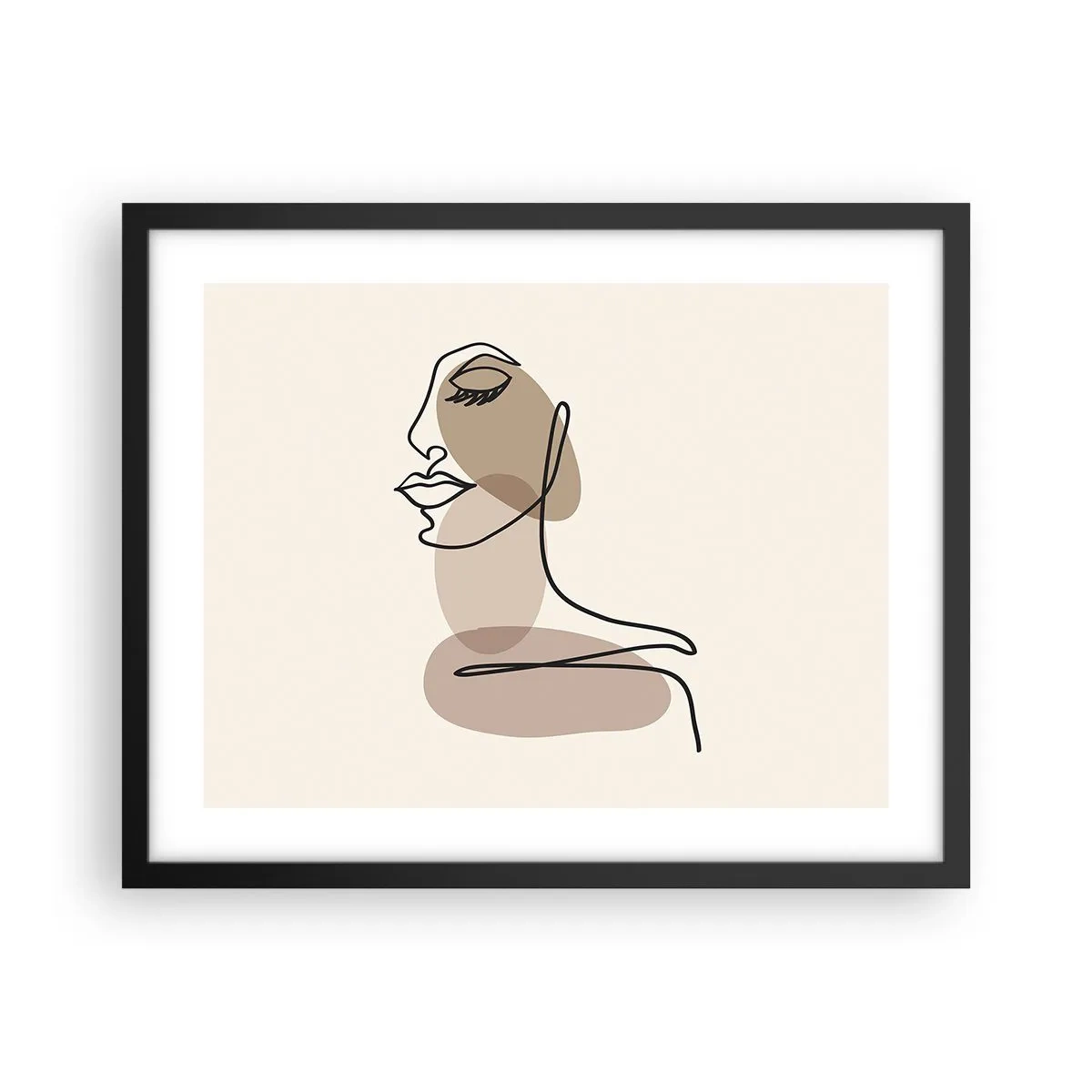 Plakat w czarnej ramie - Pewna linia piękna - 50x40 cm