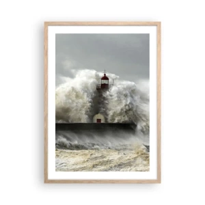 Plakat w ramie jasny dąb - Gniew oceanu - 50x70 cm