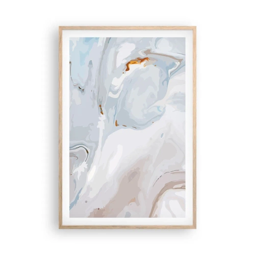 Plakat w ramie jasny dąb - Biel wypiętrzona - 61x91 cm