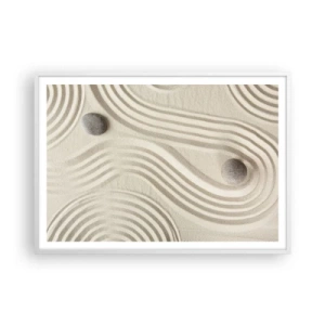 Plakat w białej ramie - Dotyk ciepła - 100x70 cm