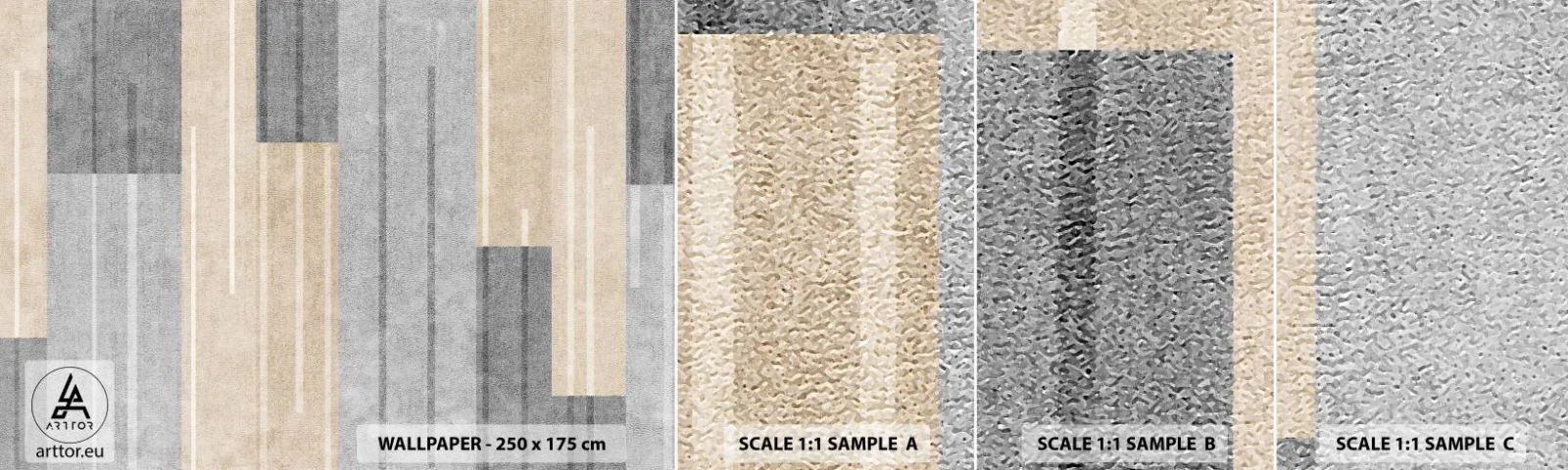 Fototapeta Próbka Samoprzylepna Deluxe Sticker - Kompozycja: trzymać pion - Abstrakcja, Linie, Pastelowe - 100x30 cm