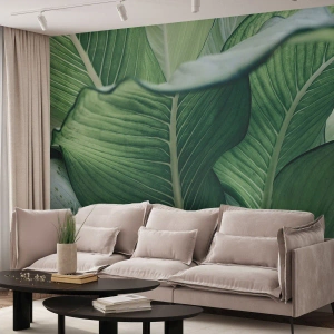 Fototapeta Standard Eco - Życie intensywnie zielone - Liście, Egzotyczny, Botaniczny - 500x350 cm