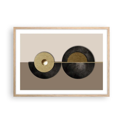 Plakat w ramie jasny dąb - Wariacje wokół koła - 70x50 cm