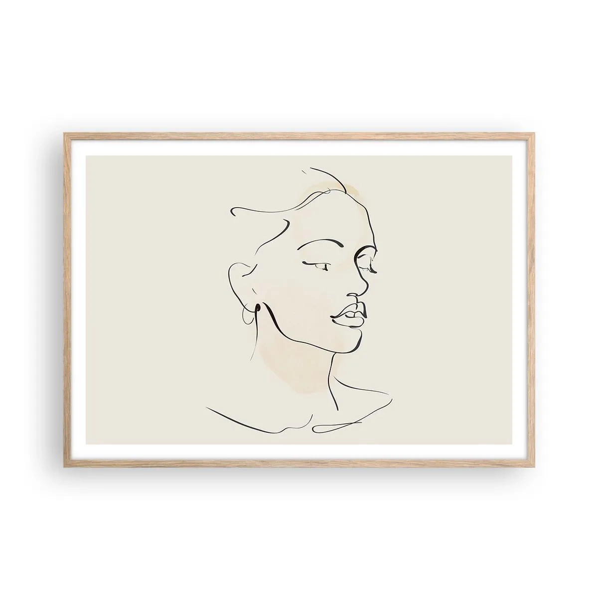 Plakat w ramie jasny dąb - Pewną kreską - 100x70 cm