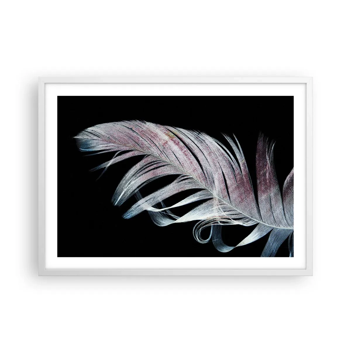 Plakat w białej ramie - Pomyśl o dotyku - 70x50 cm