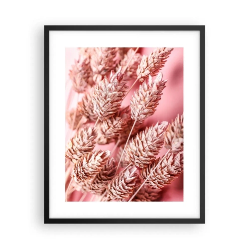 Plakat w czarnej ramie - Kwietna kaskada w różu - 40x50 cm