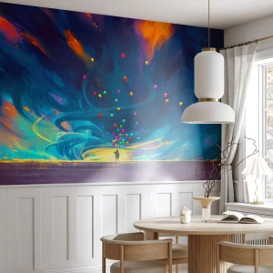 Fototapeta Premium Sand - Na niebieski wiatr - Dla Dzieci, Kolorowe Balony, Abstrakcja - 400x280 cm