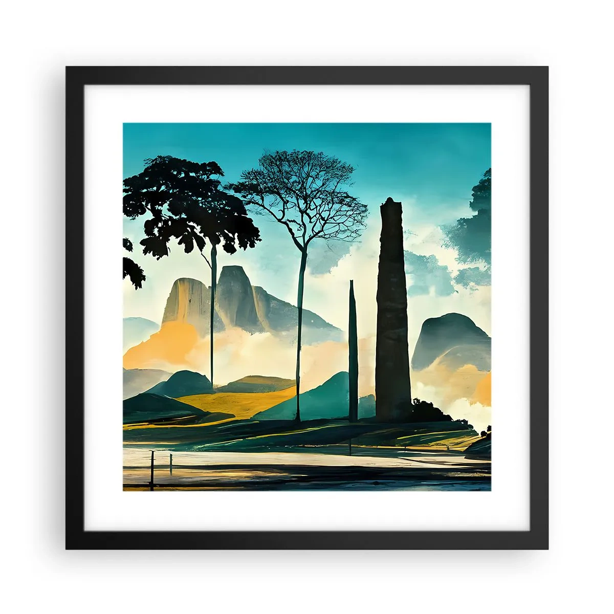 Plakat w czarnej ramie - Wciąż wyżej i wyżej - 40x40 cm