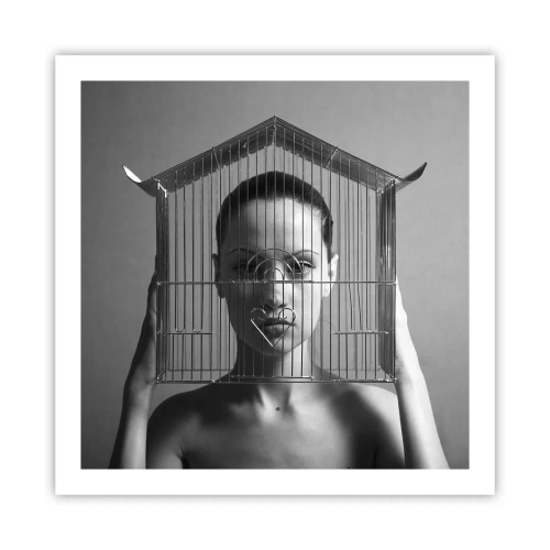 Plakat - Portret nieco surrealistyczny - 60x60 cm