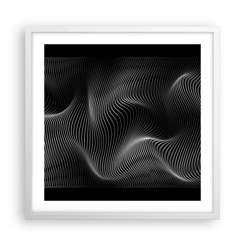 Plakat w białej ramie - Taniec światła w przestrzeni - 50x50 cm