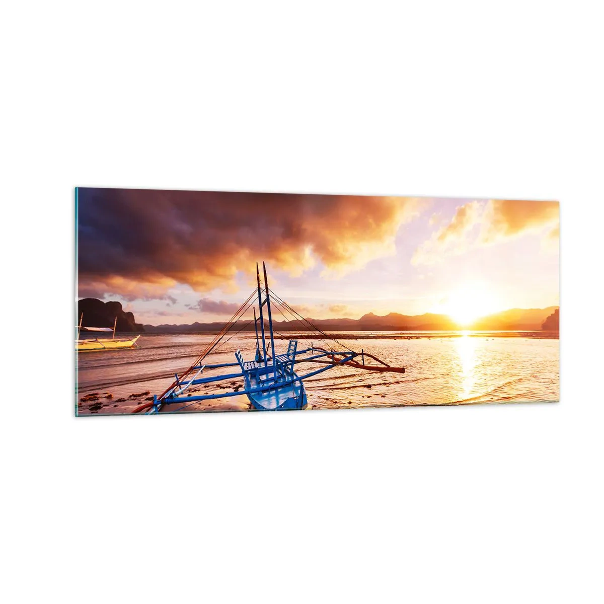 Obraz na szkle - Po całym dniu wyciągnąć się na piasku - 100x40 cm