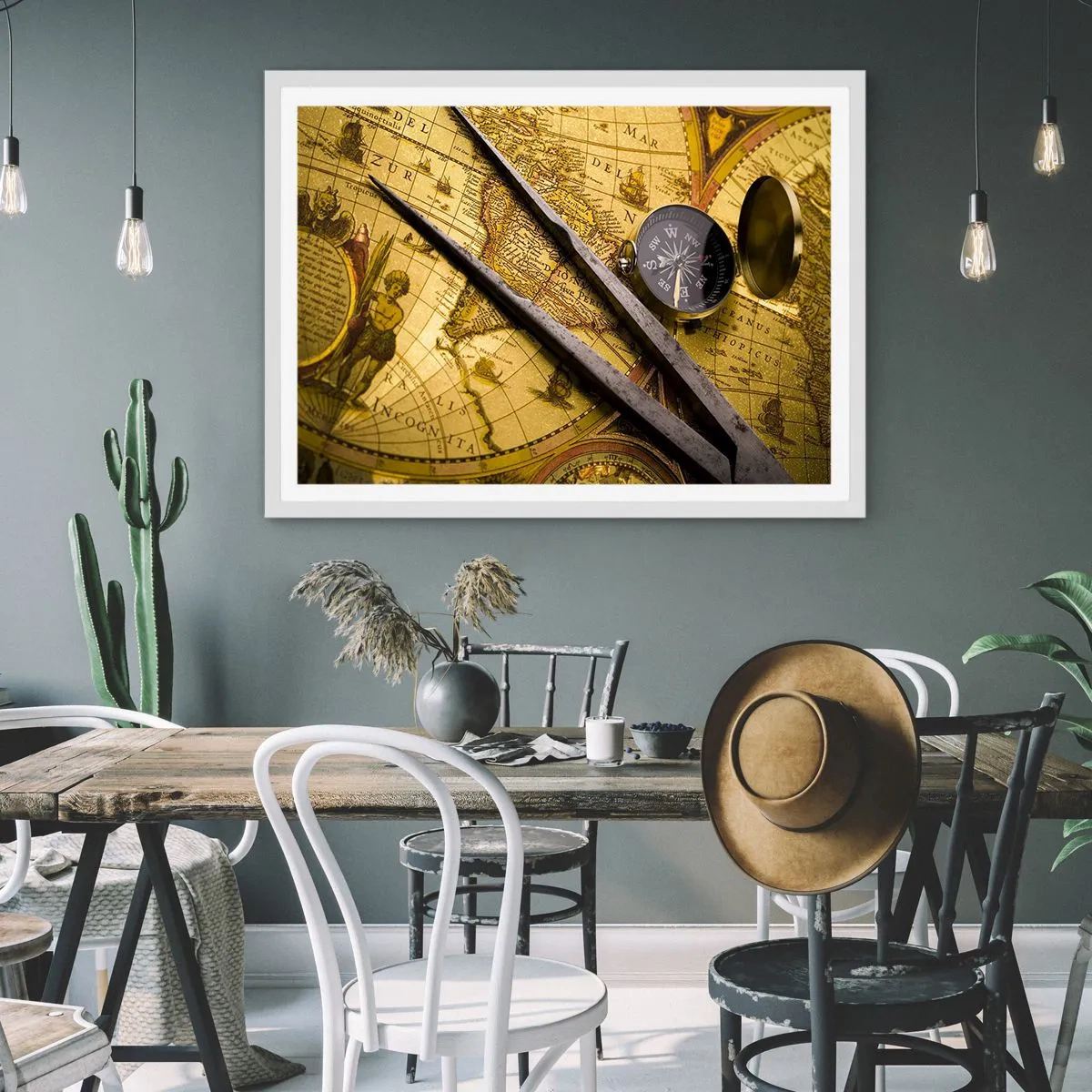 Plakat w białej ramie - Gdze te skarby? - 100x70 cm