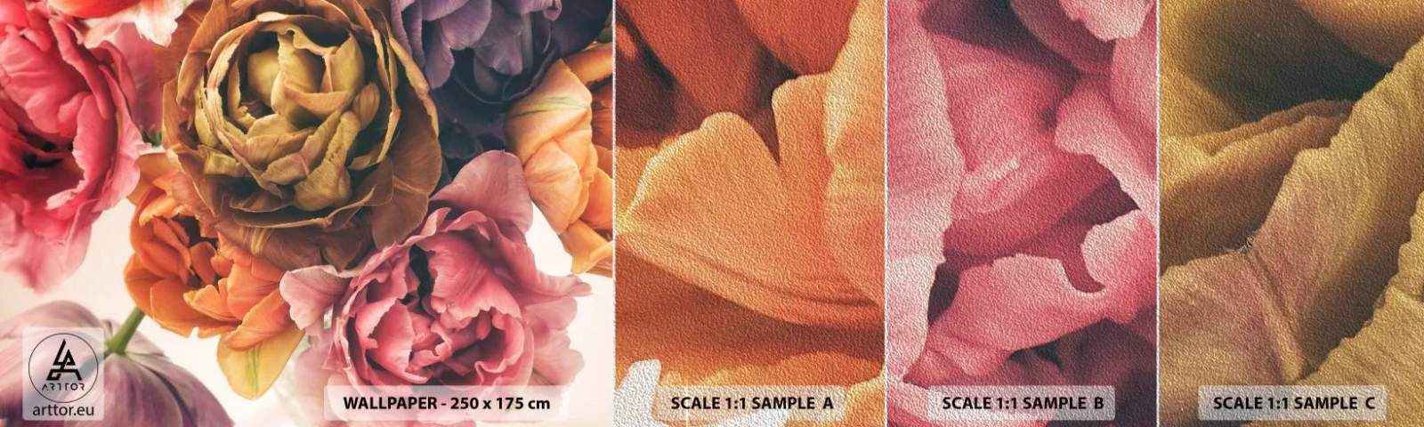 Fototapeta Próbka Premium Sand - Święto życia - Bukiet Kwiatów, Kwiaty, Piwonia - 100x30 cm