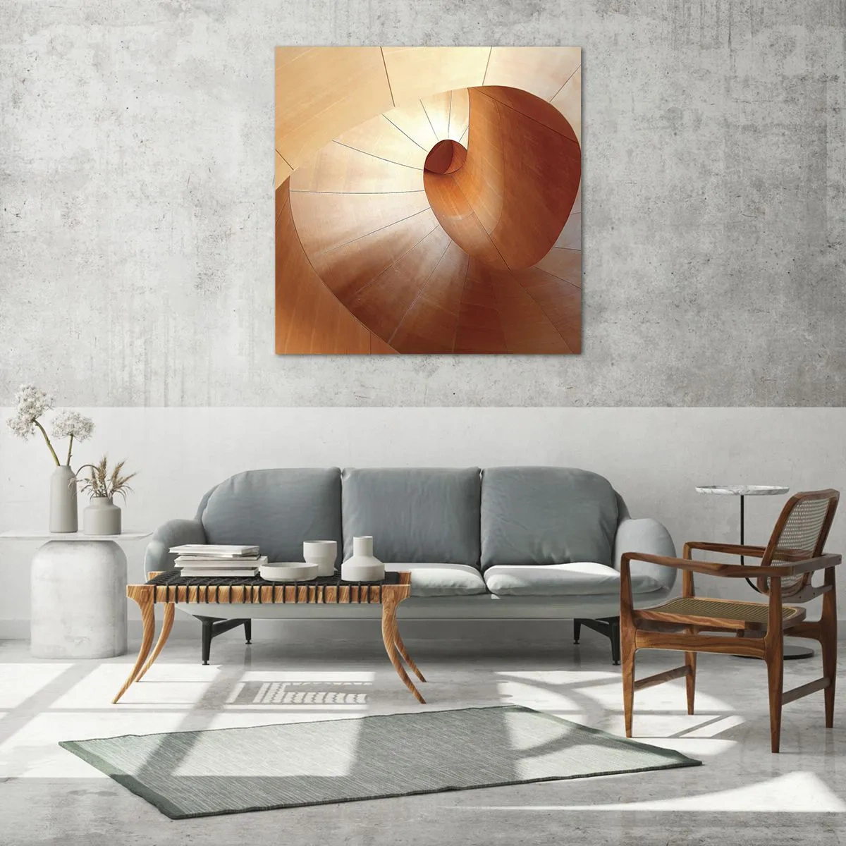 Obraz na szkle - Architektoniczna serpentyna - 70x70 cm