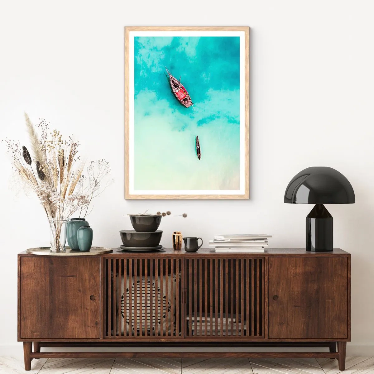 Plakat w ramie jasny dąb - Bo na plażach Zanzibaru, kiedy nadmiar wód… - 40x50 cm