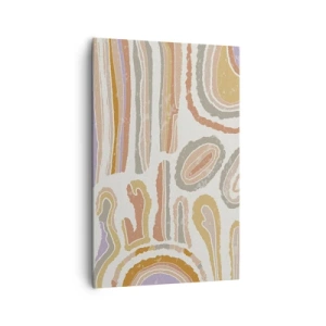 Obraz na płótnie - Kolorowe przekroje abstrakcyjnych kształtów - 80x120cm - Barwne przekroje - Nowoczesna dekoracja ścienna do salonu i sypialni ARTTOR