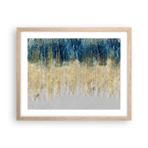 Plakat w ramie jasny dąb - Wyzłocona granica - 50x40 cm