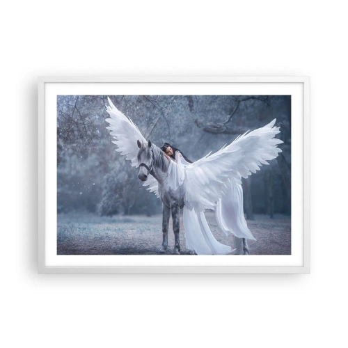 Plakat w białej ramie - Natchniona chwila - 70x50 cm