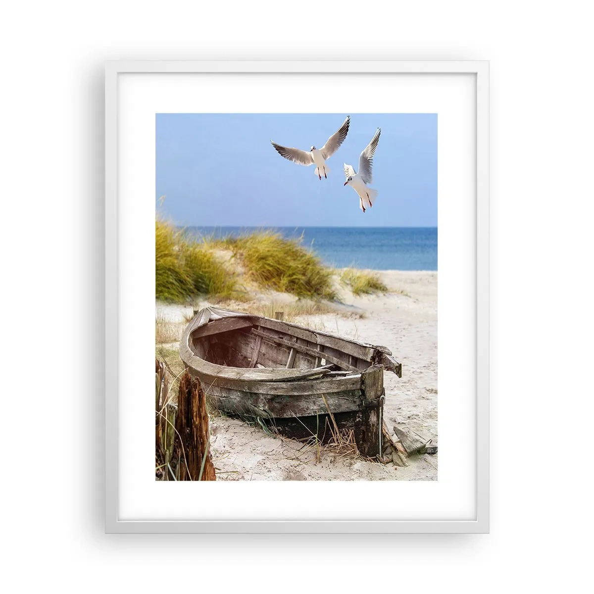 Plakat w białej ramie - Skąpane wiatrem - 40x50 cm