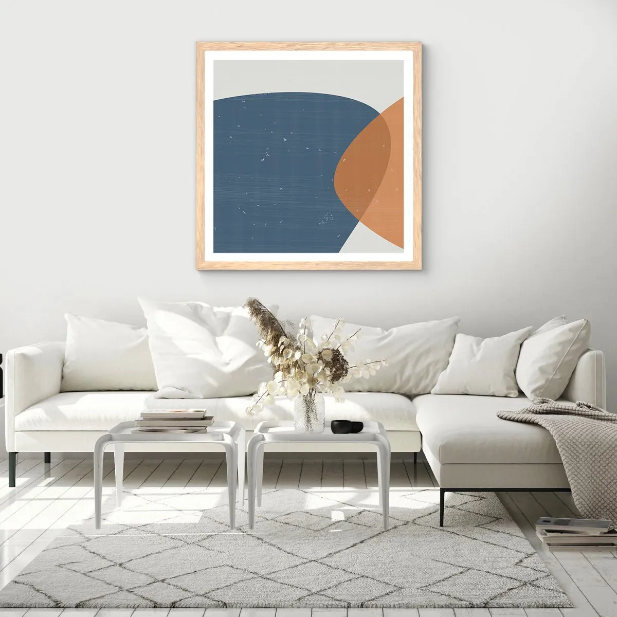 Plakat w ramie jasny dąb - Owale i wpływy - 50x50 cm