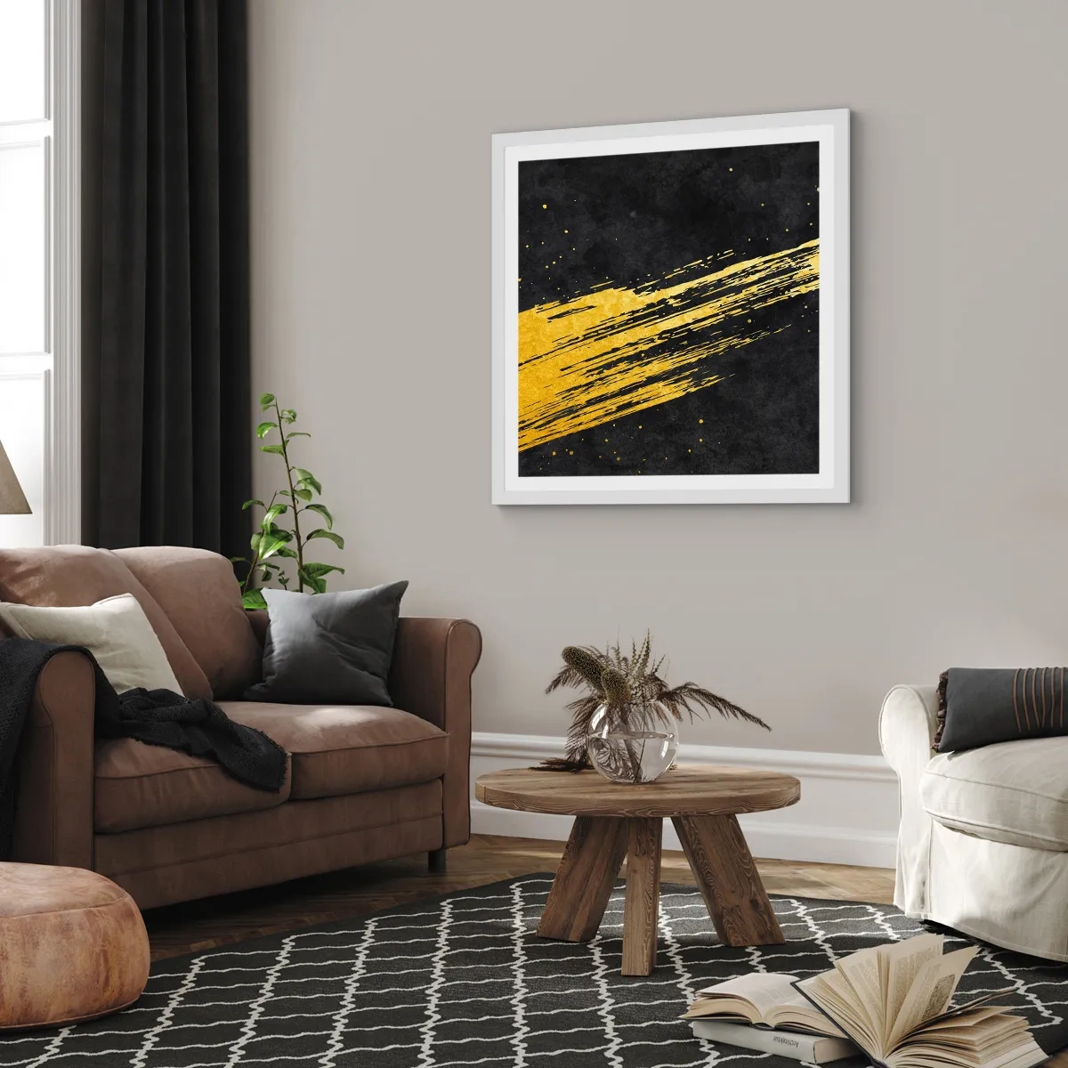 Plakat w białej ramie - Skok w nadprzestrzeń - 60x60 cm