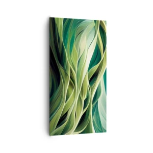 Obraz na płótnie - Abstrakcyjna gra w zielone - 65x120 cm