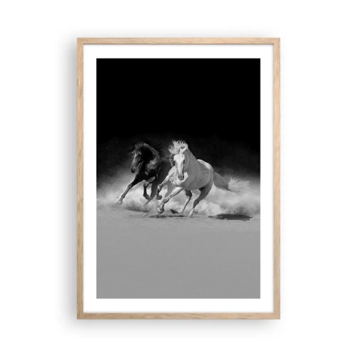 Plakat w ramie jasny dąb - Galop wolności - 50x70 cm