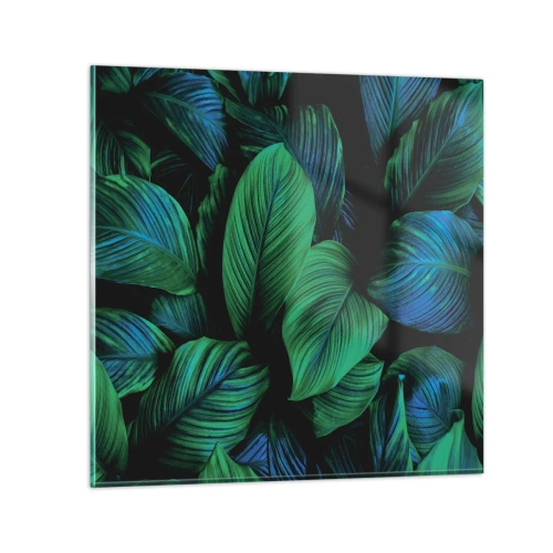 Obraz na szkle - W zielonym tłumie - 40x40 cm
