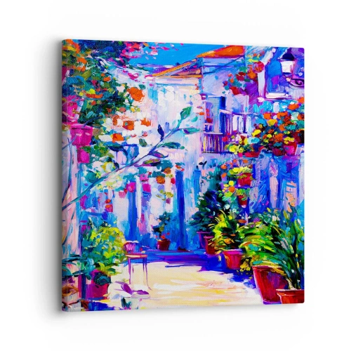 Obraz na płótnie - Impresja - włoska uliczka - 30x30 cm