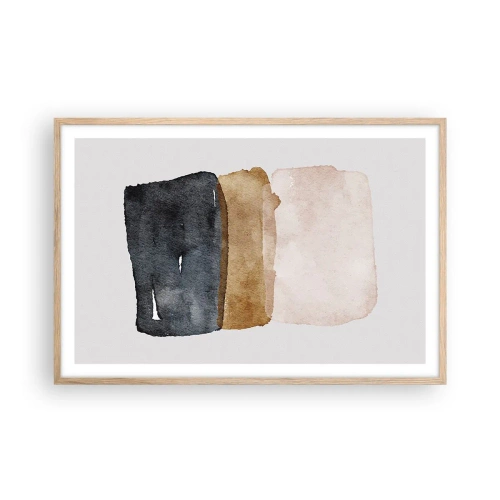 Plakat w ramie jasny dąb - Kompozycja barw ziemi - 91x61 cm