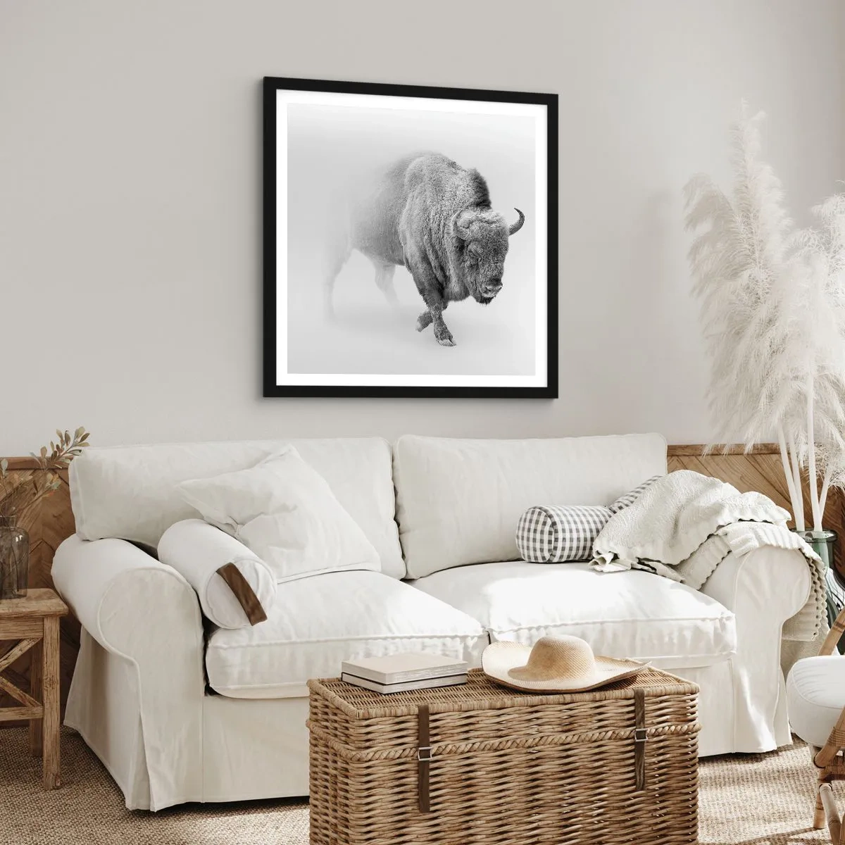 Plakat w czarnej ramie - Król prerii - 50x50 cm