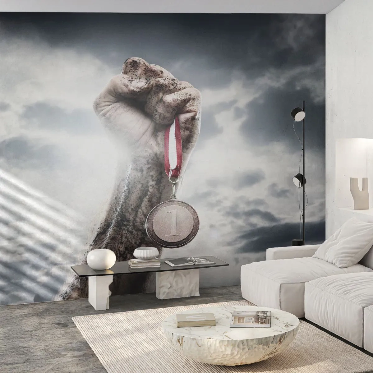 Fototapeta Premium Canvas - Per aspera ad astra - Sport, Medal Sportowy, 3D - 450x315 cm