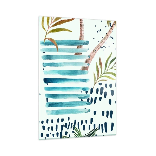Obraz na szkle - Wakacje pod palmami - 50x70cm - Wakacje pod palmami - Nowoczesna dekoracja ścienna do salonu, kuchni i sypialni ARTTOR