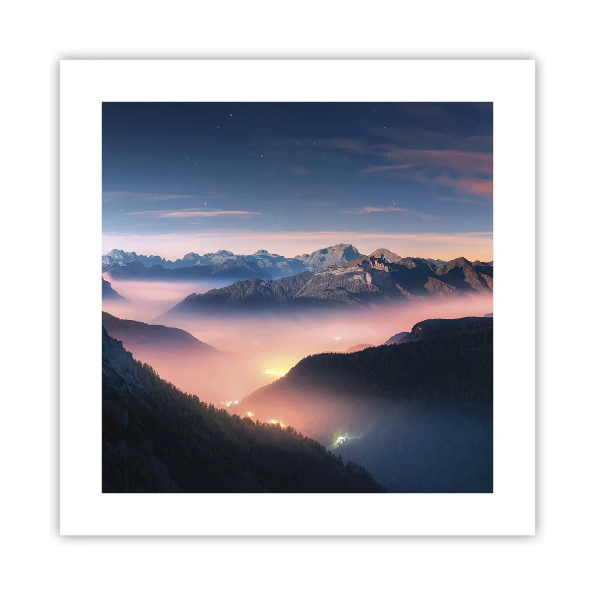 Plakat - Światło w dolinach - 40x40 cm