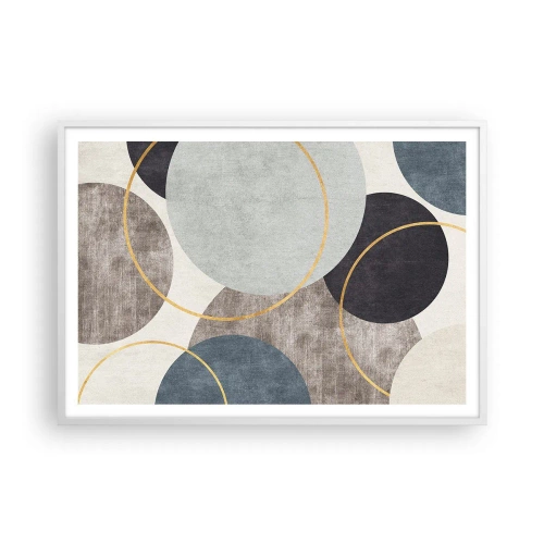 Plakat w białej ramie - Koło za kołem - 100x70 cm