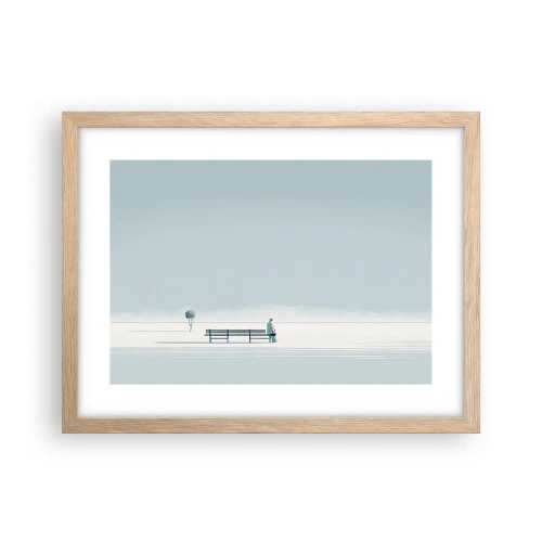 Plakat w ramie jasny dąb - Tak, czekam. - 40x30 cm