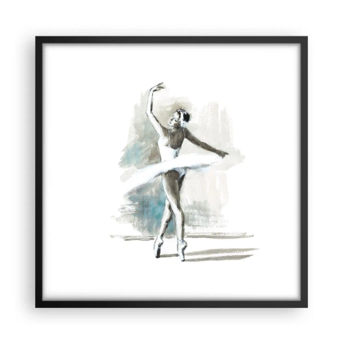 Plakat w czarnej ramie - Zaklęta w łabędzia - 50x50 cm