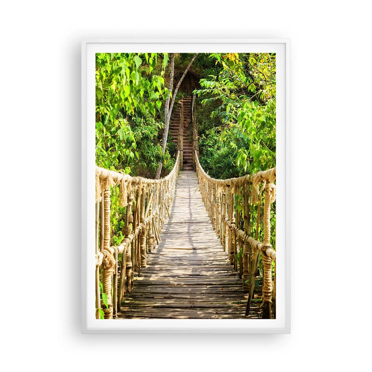 Plakat w białej ramie - Zawieszony w zieleni - 70x100 cm