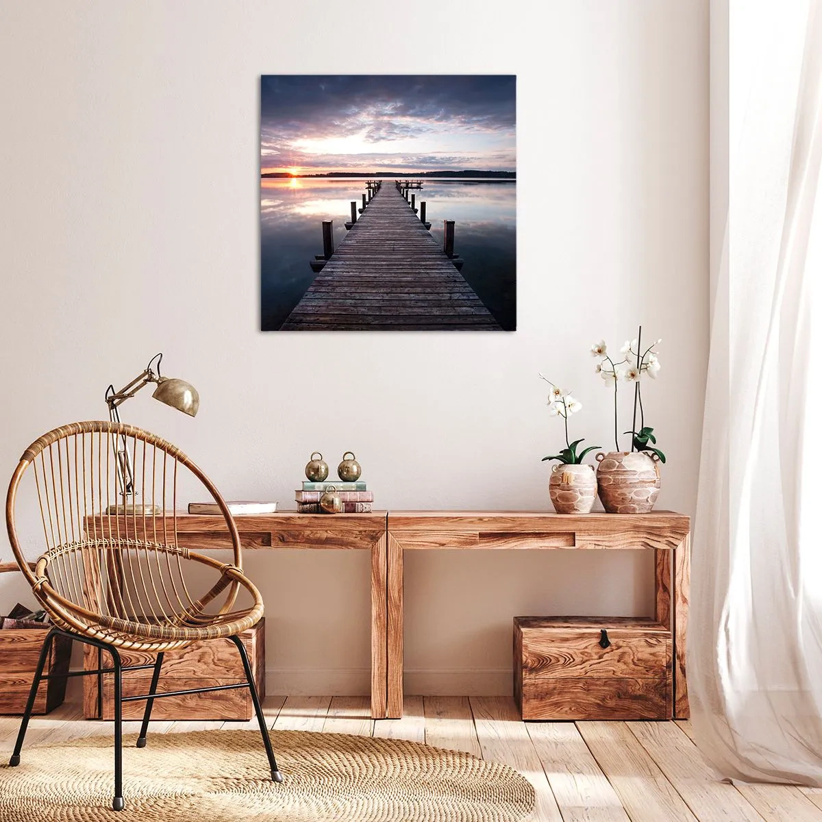 Obraz na płótnie - Cicha granica dnia i nocy - 40x40 cm