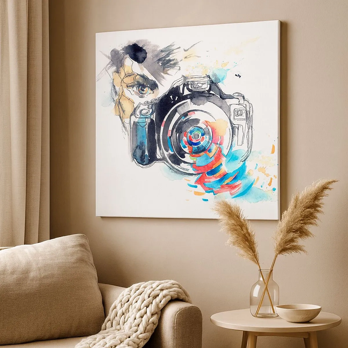 Obraz na płótnie - W oku obiektywu - 30x30 cm